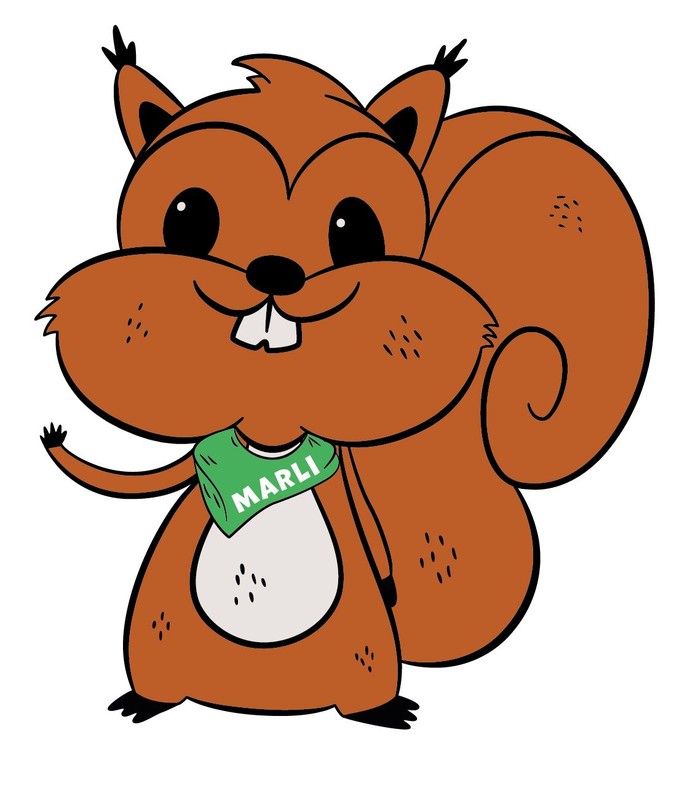 Das Bild zeigt das Klinikmaskottchen Marli